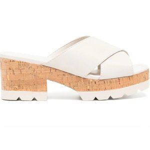 New Schutz grey leather platform mules EUR 39 - US 9